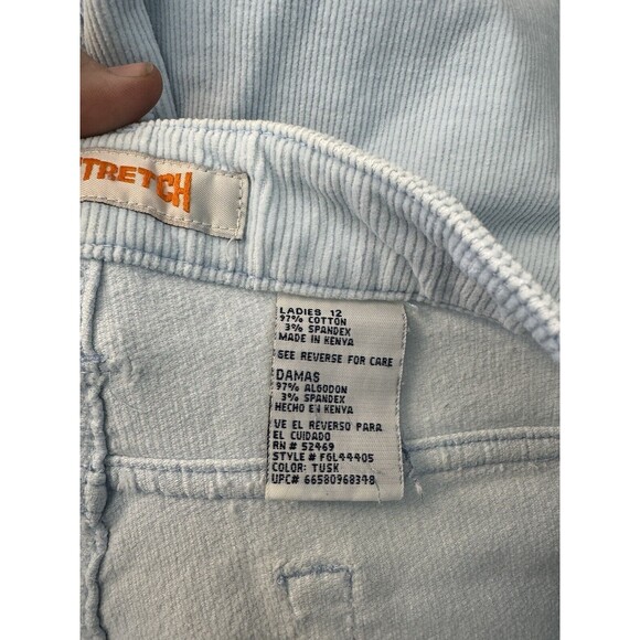 Faded Glory Stretch Light Blue Corduroy Y2K 2000s Pants Size 12 - Picture 6 of 6